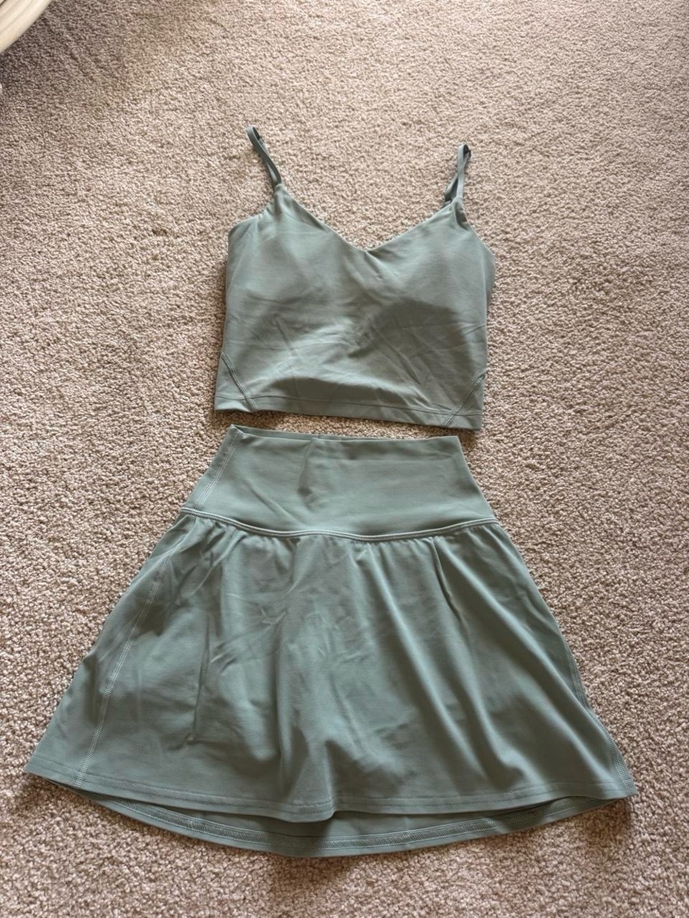 lululemon athletica Sage Green Circle Skirt and top set